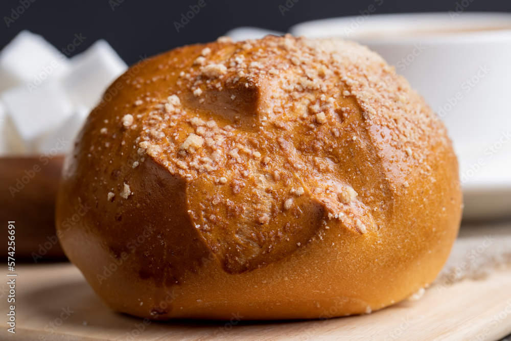 Wheat bun with sweet sprinkles on top