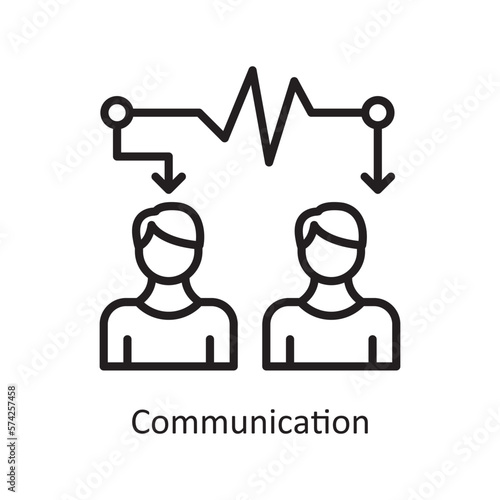 Communication Vector Outline icon Design illustration. Communication Symbol on White background EPS 10 File