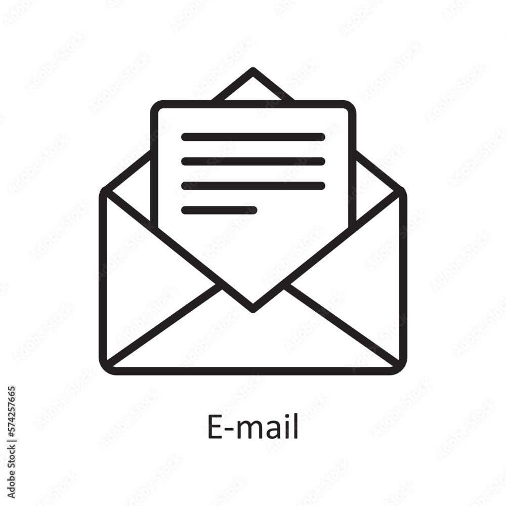 email Vector Outline icon Design illustration. Communication Symbol on White background EPS 10 File email Vector Outline icon Design illustration. Communication Symbol on White background EPS 10 File