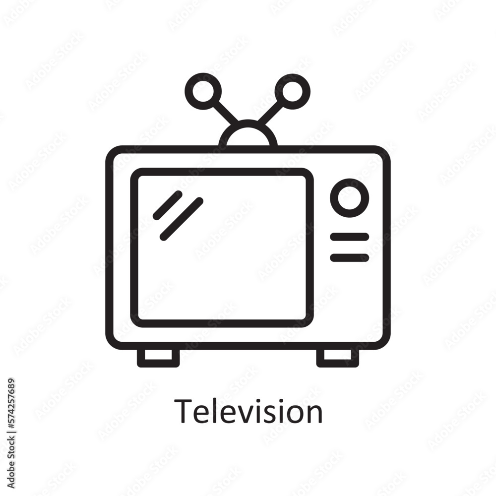 Television Vector Outline icon Design illustration. Communication Symbol on White background EPS 10 File Television Vector Outline icon Design illustration. Communication Symbol on White background EPS 10 File