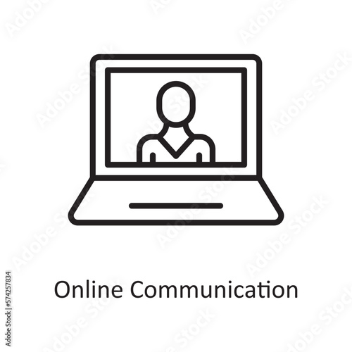 Online Communication Vector Outline icon Design illustration. Communication Symbol on White background EPS 10 File
