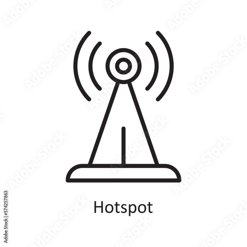 Hotspot Vector Outline icon Design illustration. Communication Symbol on White background EPS 10 File