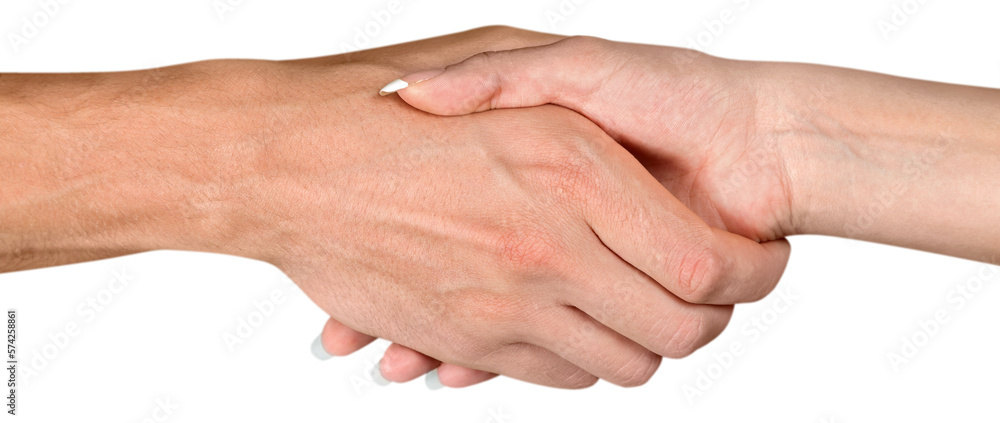 Fototapeta premium Closeup of Two People Shaking Hands