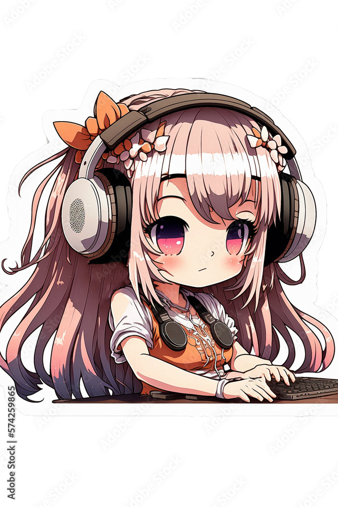 Cute Anime Gamer Girl' Poster by Lootprint | Displate