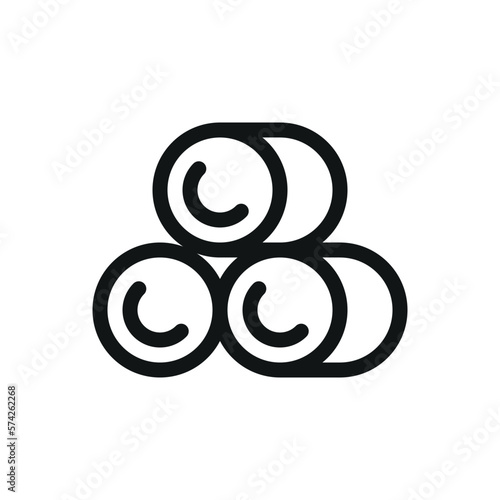Hay bales isolated icon, hay stack vector icon with editable stroke.