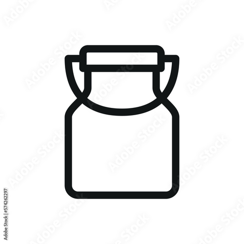 Milk can isolated icon, milk metal container vector icon with editable stroke.