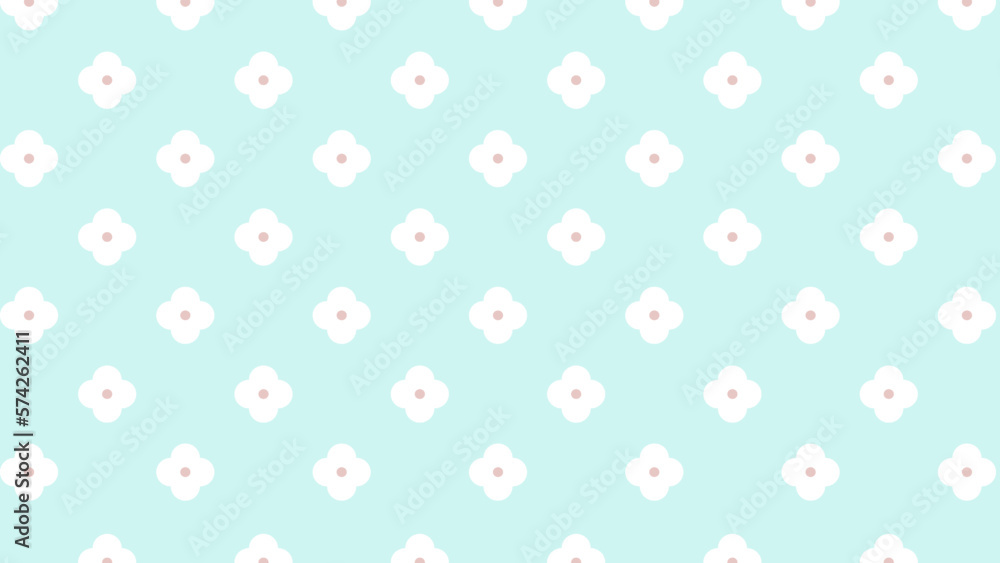 Turquoise seamless pattern with white flowers Turquoise seamless pattern with white flowers
