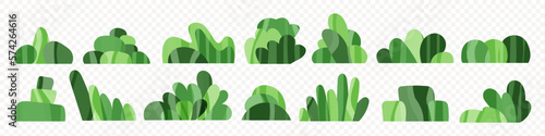 Obraz na plátne Shrub bush shrubbery tree simple abstract flat cartoon vector illustration