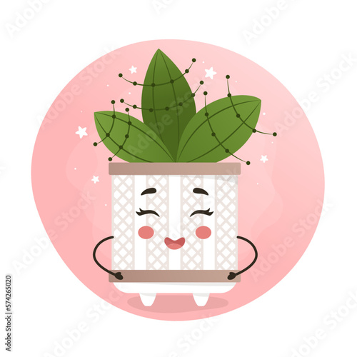 cute kawaii houseplant, kawaii cacti, a cactus in a pot, houseplant, home garden, gardening, plant lover, houseplant shop concept, greenhouse 