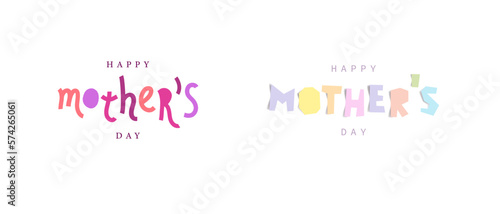 Set of quote for a poster or greeting card with the inscription "Mother's Day" on a white background. Vector illustration