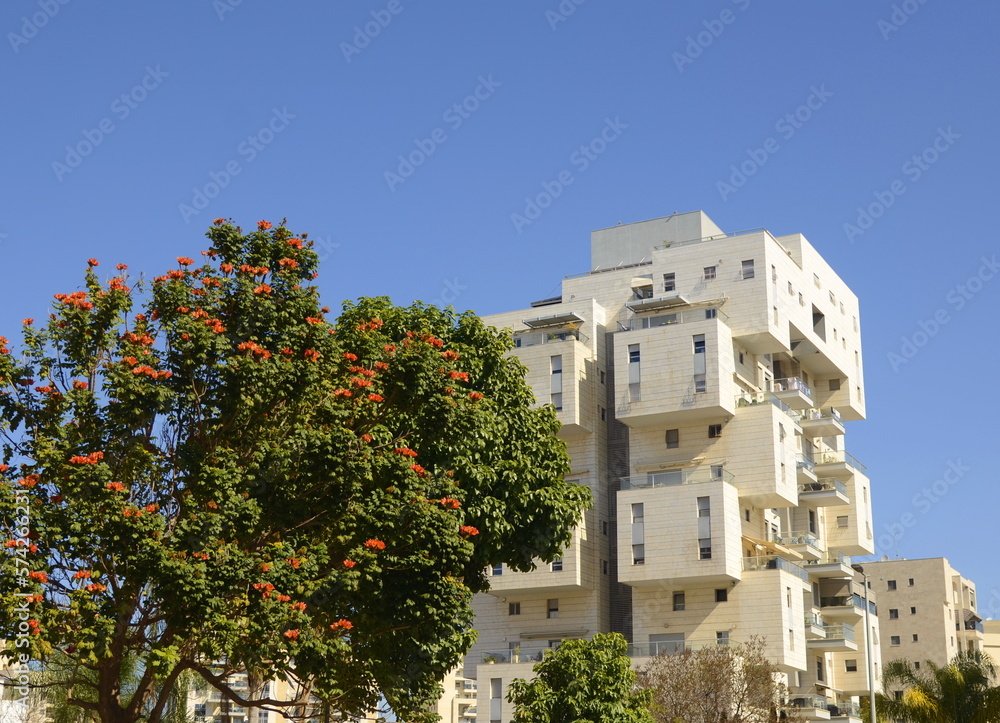 Bold architectural solutions. Modern residential buildings. The