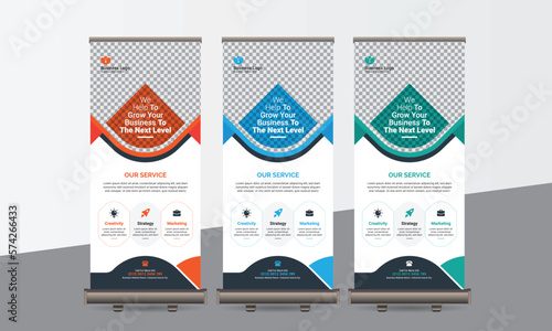 Business Roll Up Banner Set, Use Corporate Business, Agency, Travel, Gym, Fashion	