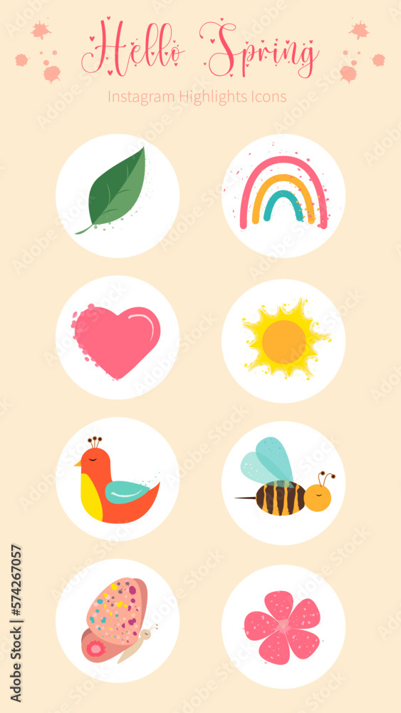 Instagram highlight icons watercolor