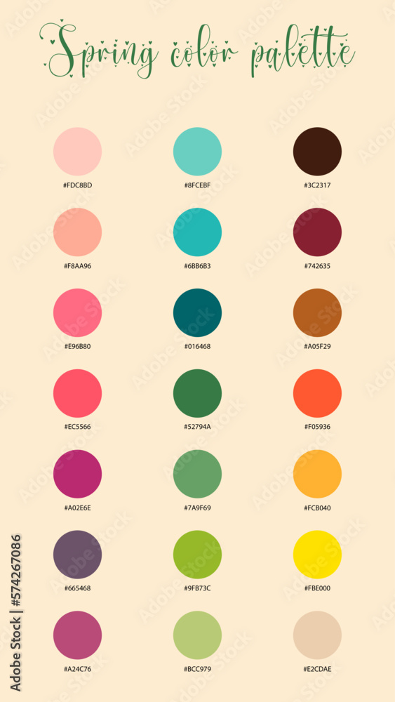 Spring colour pallet Spring colour pallet