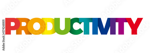 The word Productivity. Vector banner and logo with colorful text