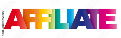 The word Affiliate. Vector banner and logo with colorful text