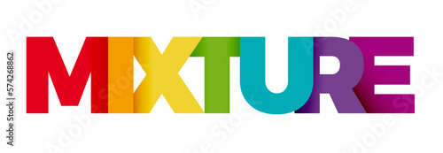 The word Mixture. Vector banner and logo with colorful text