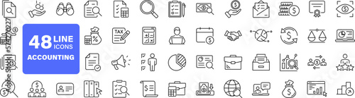 Canvastavla Accounting set of web icons in line style