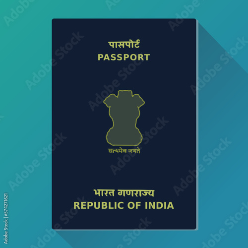 Indian passport (flat design)
