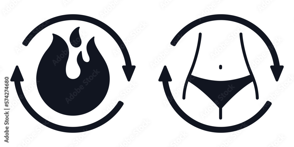 Metabolism flat icon in two versions Metabolism flat icon in two versions