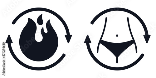 Metabolism flat icon in two versions