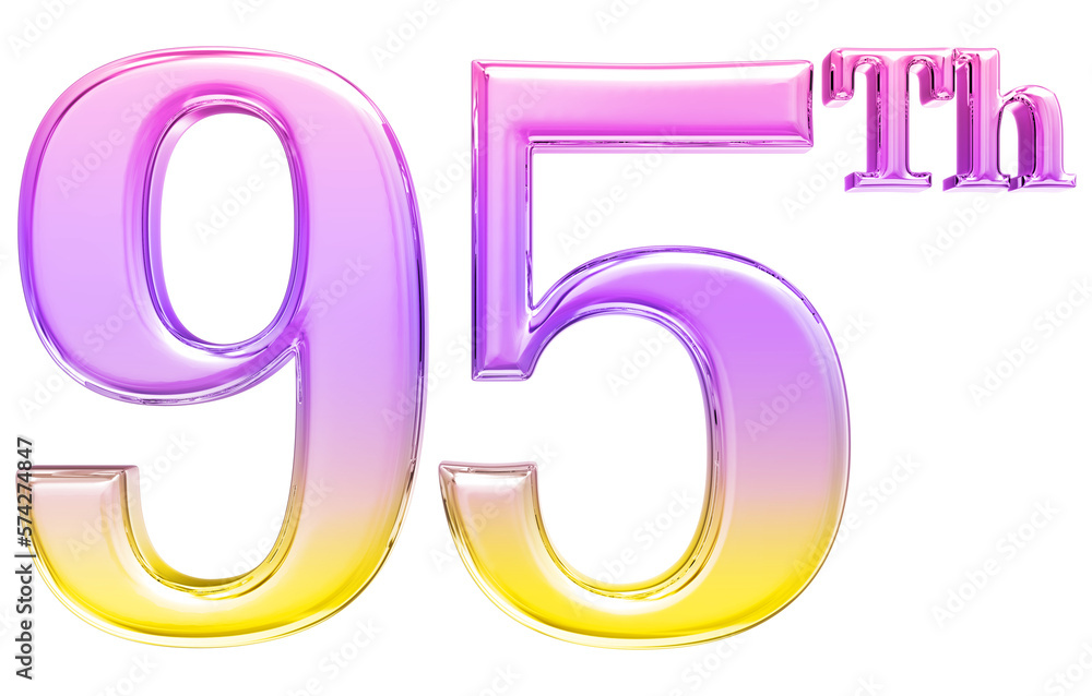 Happy Anniversary Number 3D Render