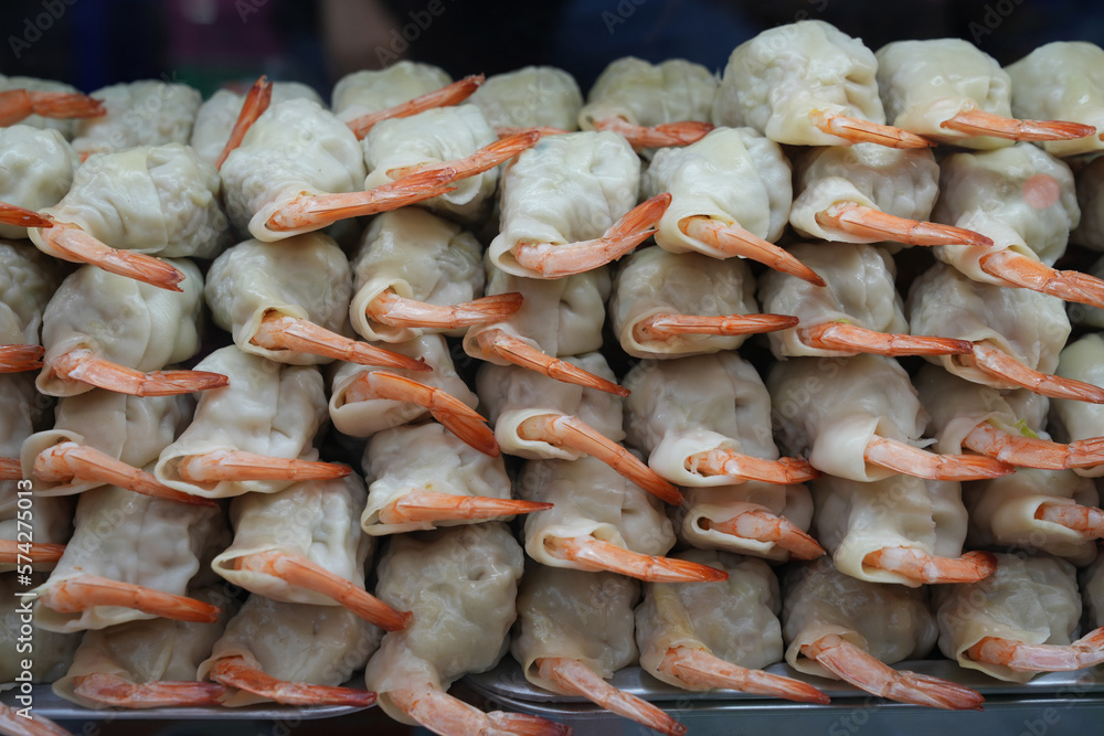 The Chinese area called Yaowarat, Bangkok, Thailand, where tourists from all over the world want to come and taste food such as Shrimp Gyoza Taken on 19 Feb 2023 The Chinese area called Yaowarat, Bangkok, Thailand, where tourists from all over the world want to come and taste food such as Shrimp Gyoza Taken on 19 Feb 2023