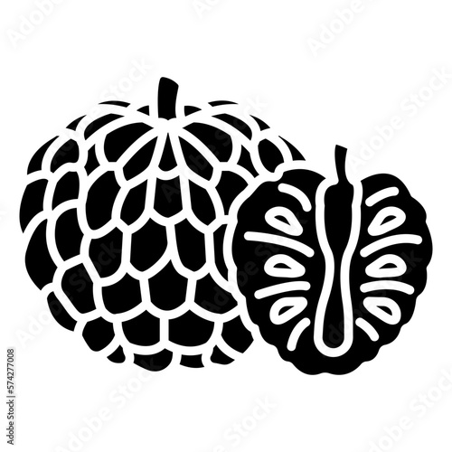 Custard apple cut icon