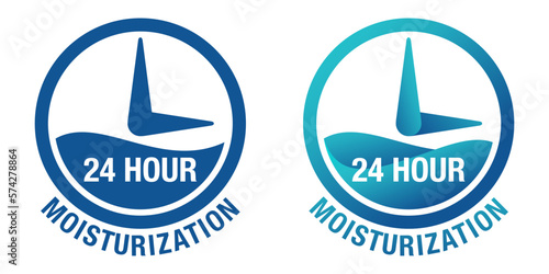 24 hour moisturization icon for labeling