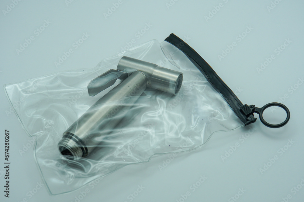 New Stainless steel Shower Bidet on white background