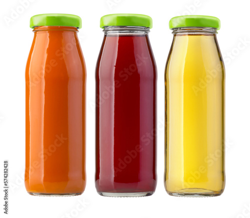 juice bottles isolated