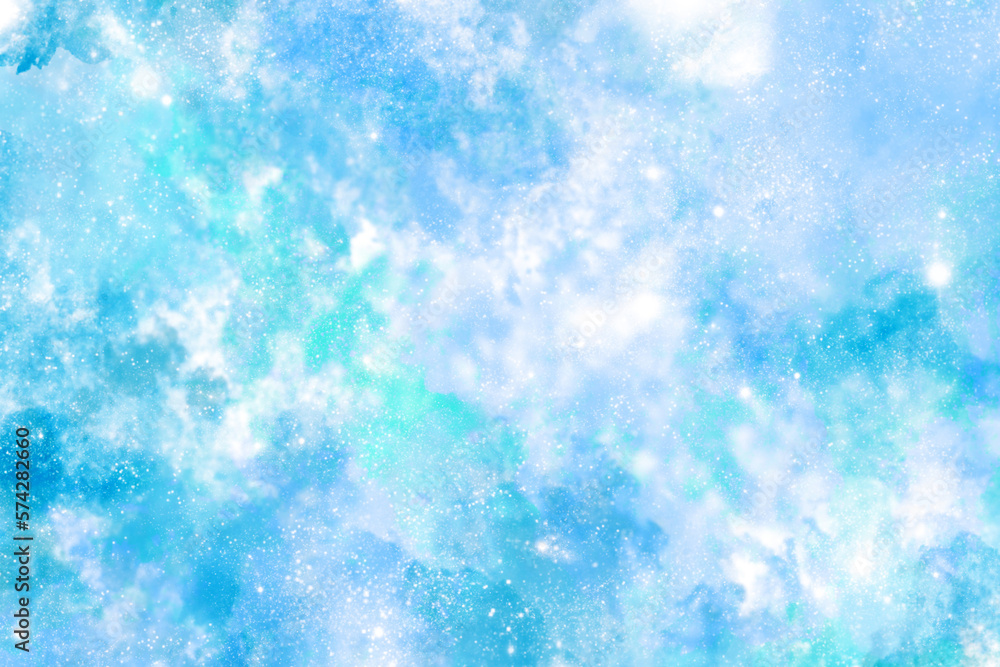 fantasy abstract background starry light blue sky, pastel gradient sky. watercolor