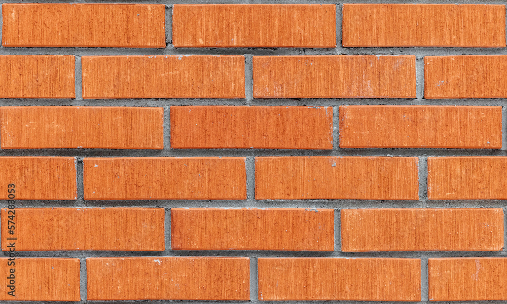 Obraz premium New red brick wall, seamless background texture