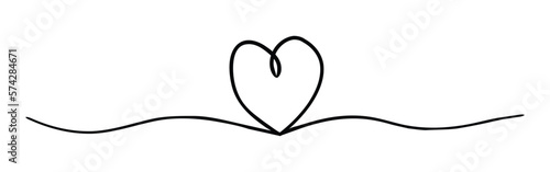 Heart continuous one line drawing vector illustration