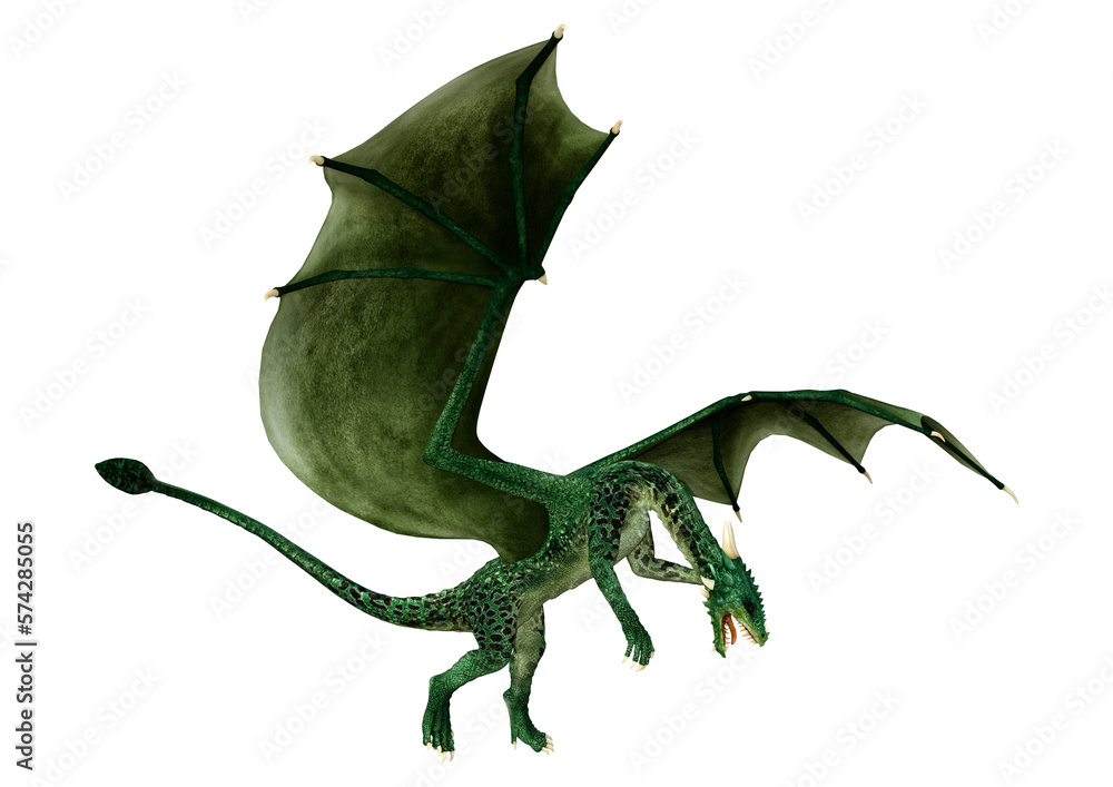 Obraz premium 3D Rendering Fairy Tale Dragon on White