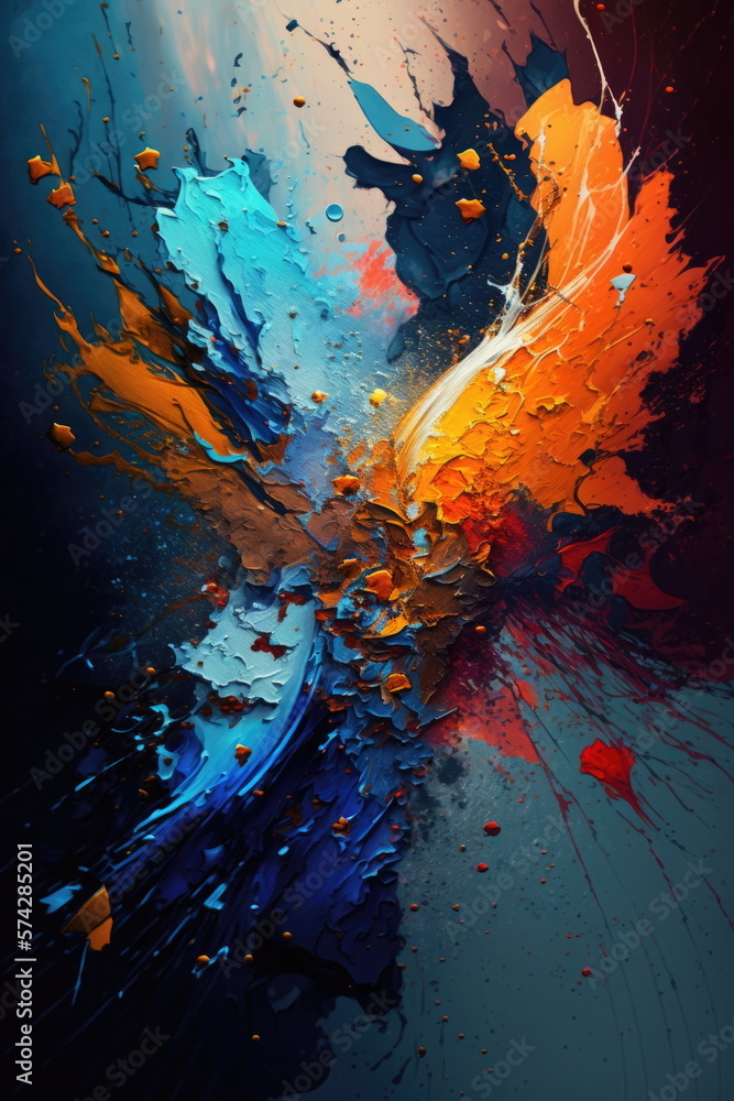 Abstract painAbstract background, splashes oil paint, Made by AI,Artificial intelligence  color background with splashes, oil paint, vector illustration, Made by AI,Artificial intelligence