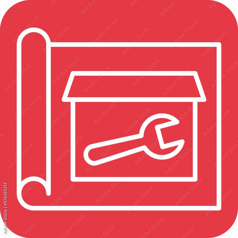 Construction Blueprint Icon Construction Blueprint Icon