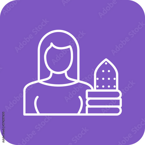 Woman Ironing Clothes Icon