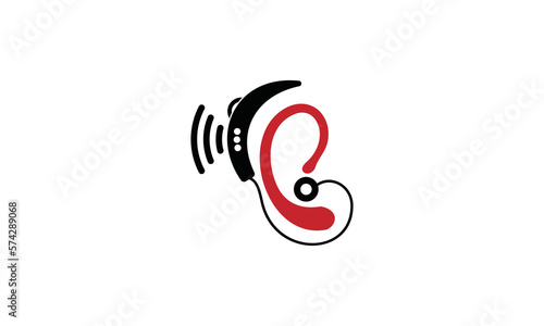 ear, hearing aids, logo, icon, red, black, electric