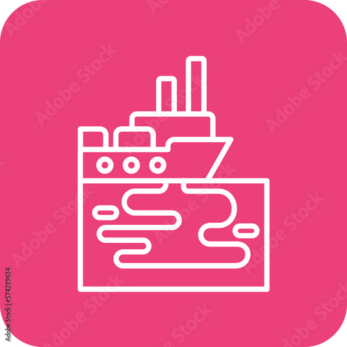 Ocean Oil Spill Icon