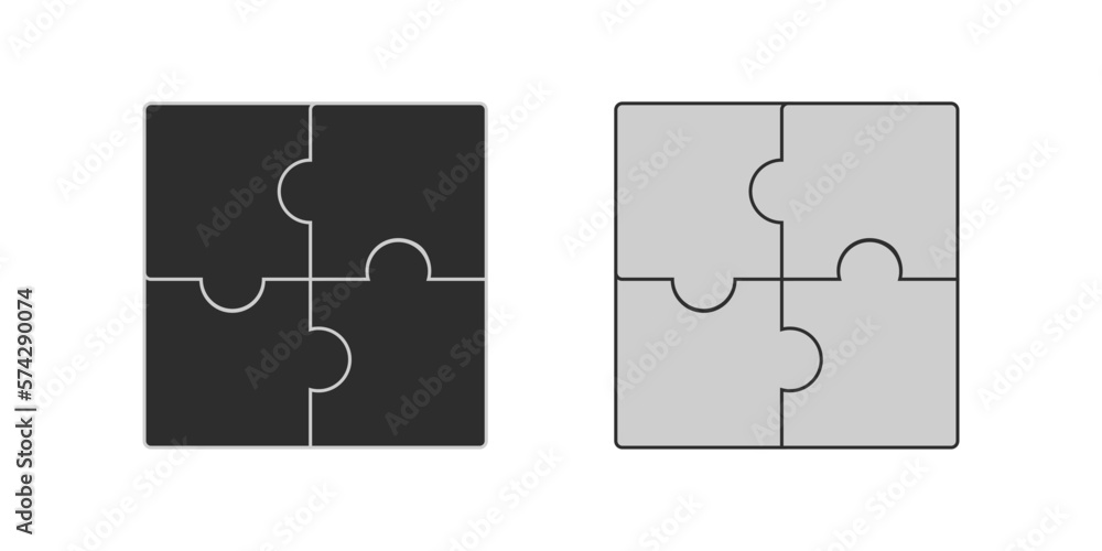 Puzzle icon. Line, solid and filled outline, outline and filled vector sign. Puzzle icon. Line, solid and filled outline, outline and filled vector sign.