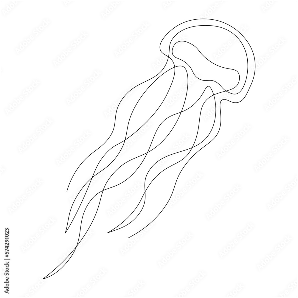Fototapeta premium jellyfish on white background