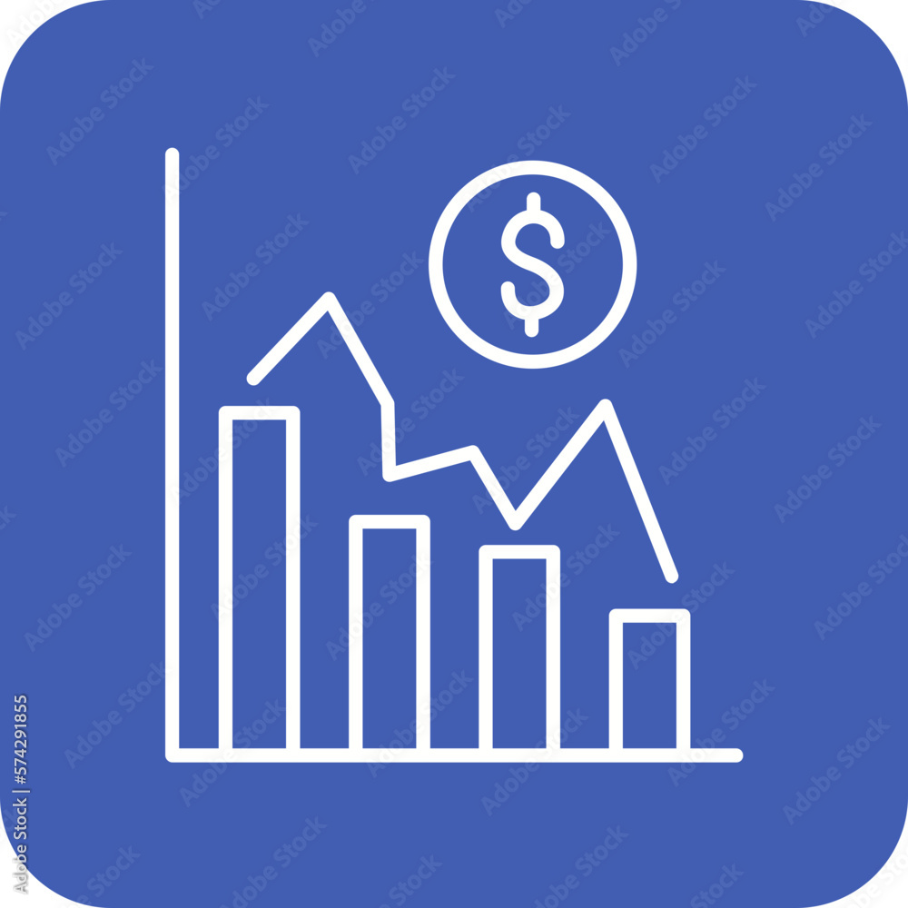 Decline Graph Icon Decline Graph Icon
