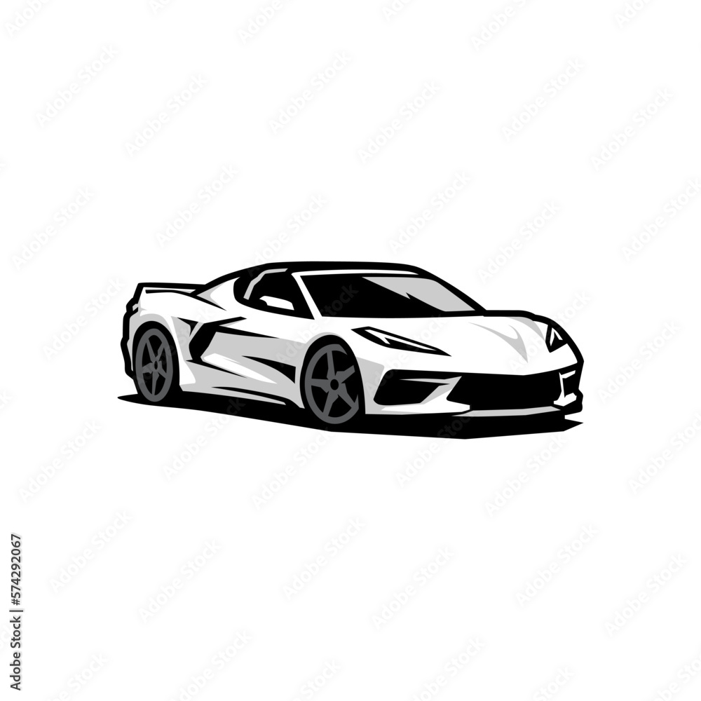 vector super car on white background. use for illustration