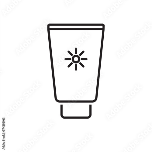sun cream bottle icon vector