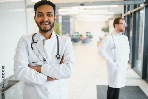 Portrait of a Asian Indian male medical doctor in uniform