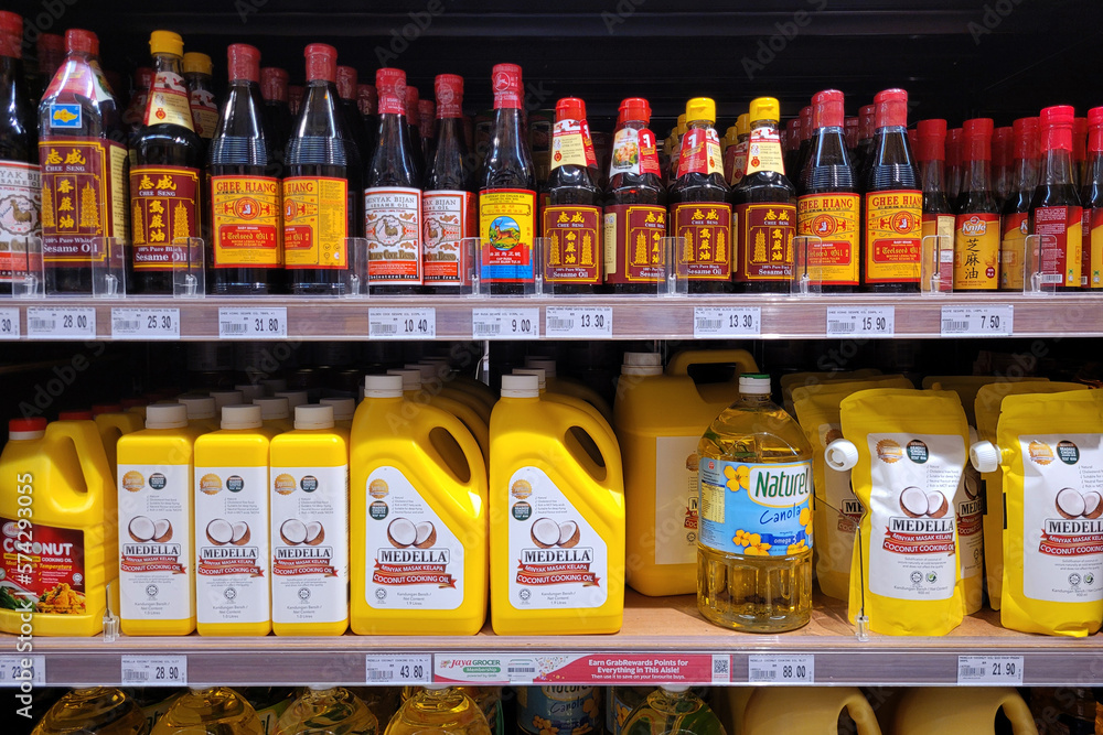 PENANG, MALAYSIA 22 FEB 2023 Various choices of local and imported