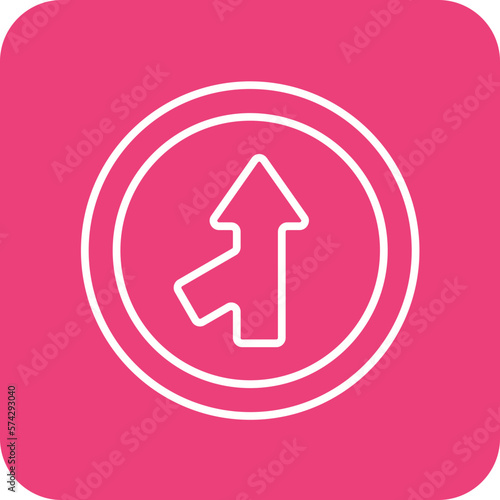 Merging Road Icon