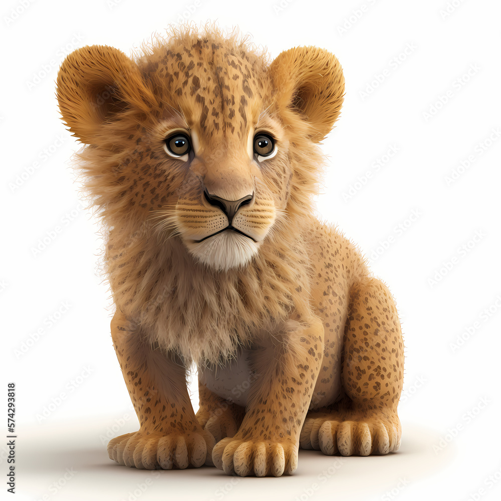 lion cub isolated on white