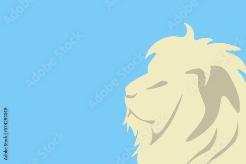 illustration of lion in profile, symbol of Brazil's income tax, with empty background in blue photo